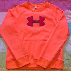 Coral Under Armour crewneck sweatshirt.